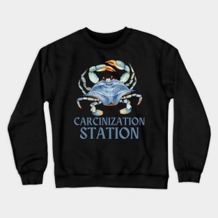 Carcinization Station Crab - Biology Meme Crewneck Sweatshirt